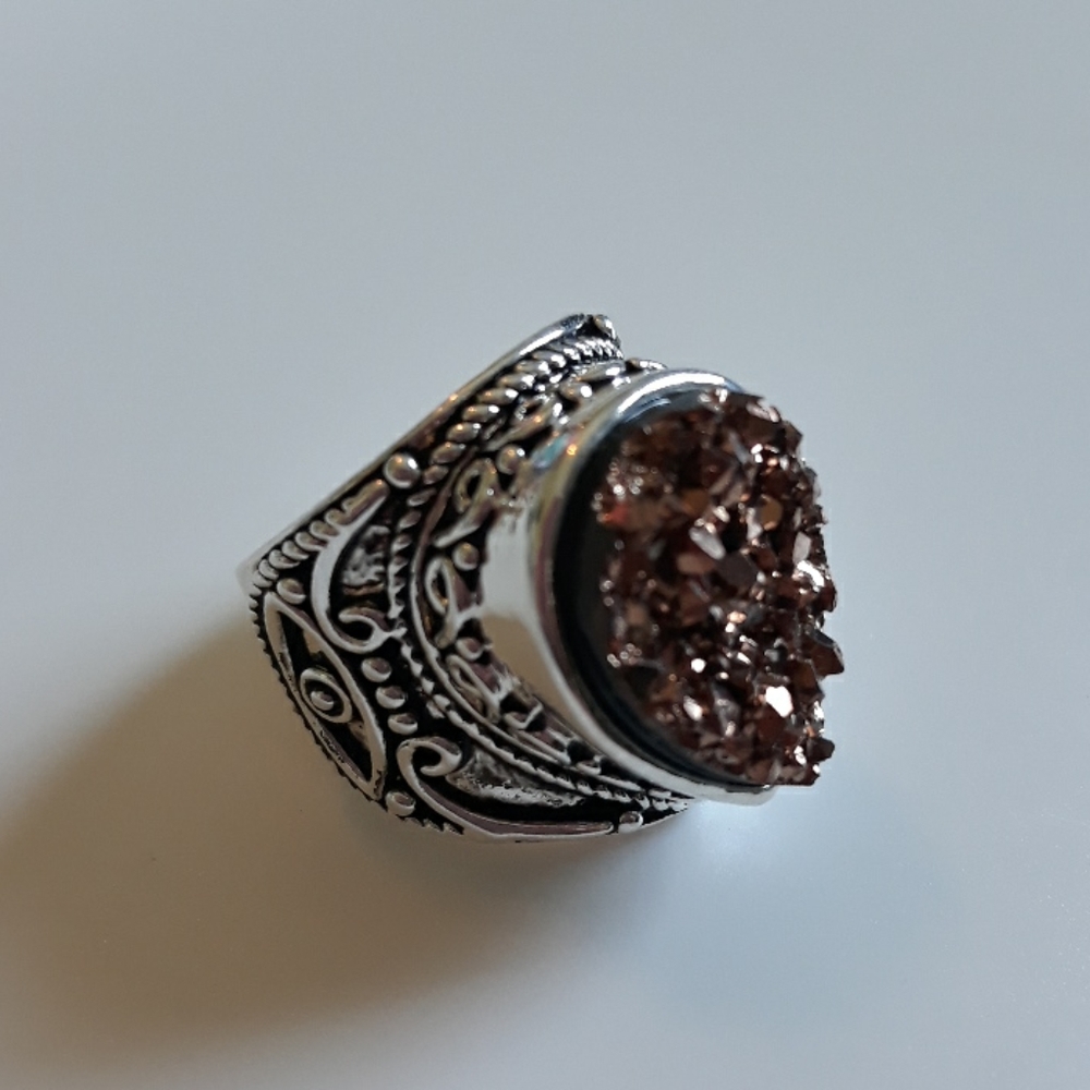 Titanium druzy ring